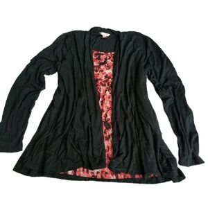 White Stag Black and Red Cardigan Sweater